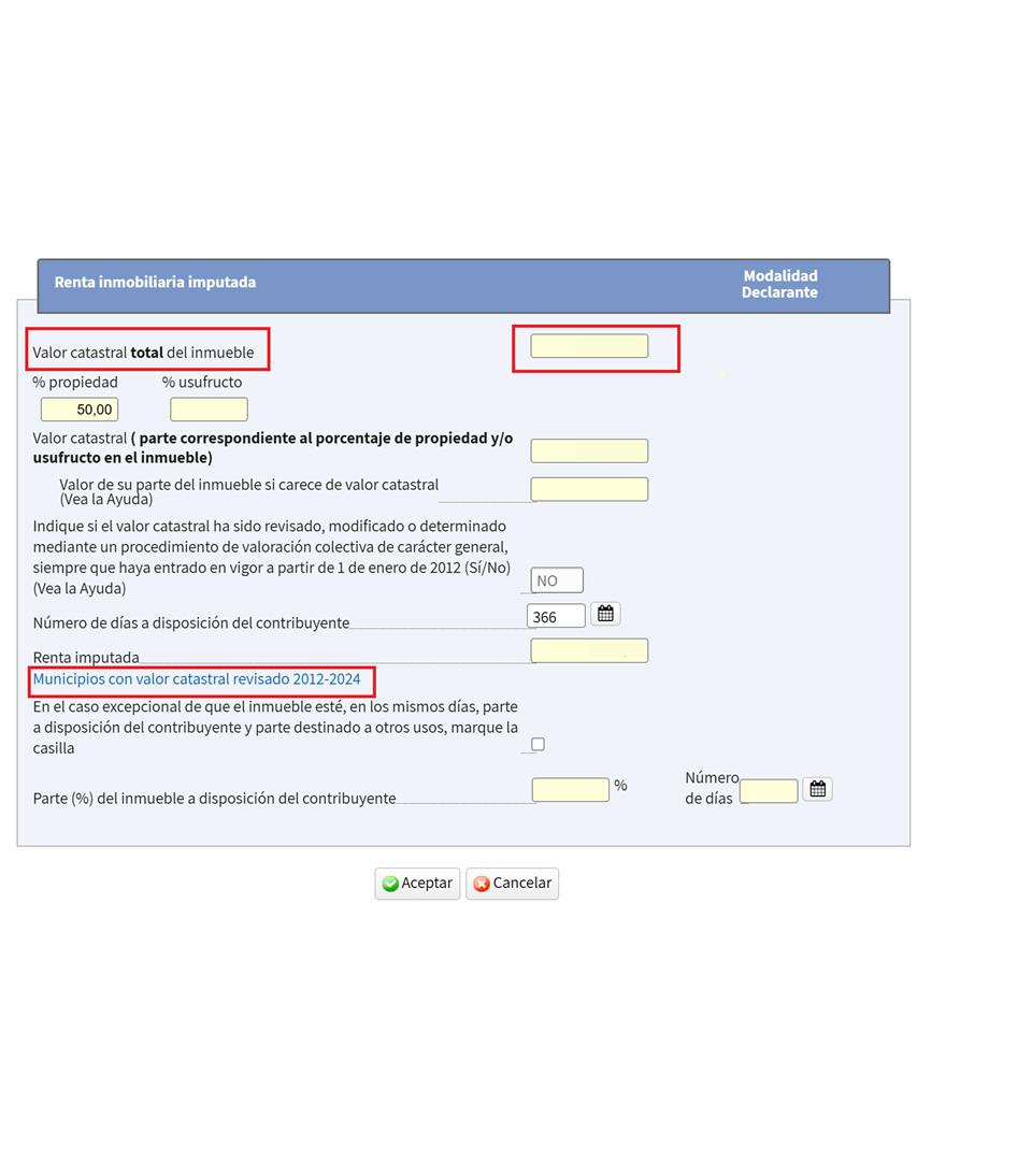 Renta imputada 2024